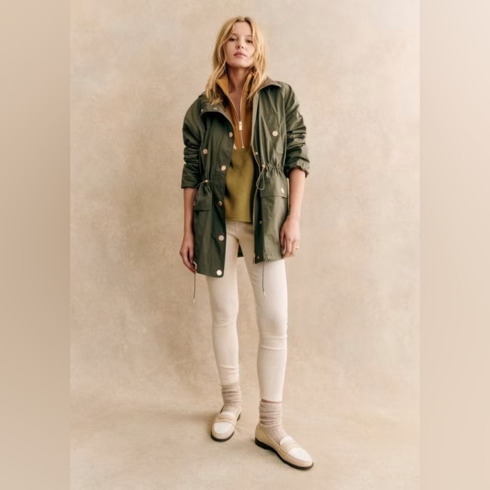 Sézane Miro Jacket in Khaki Size 12